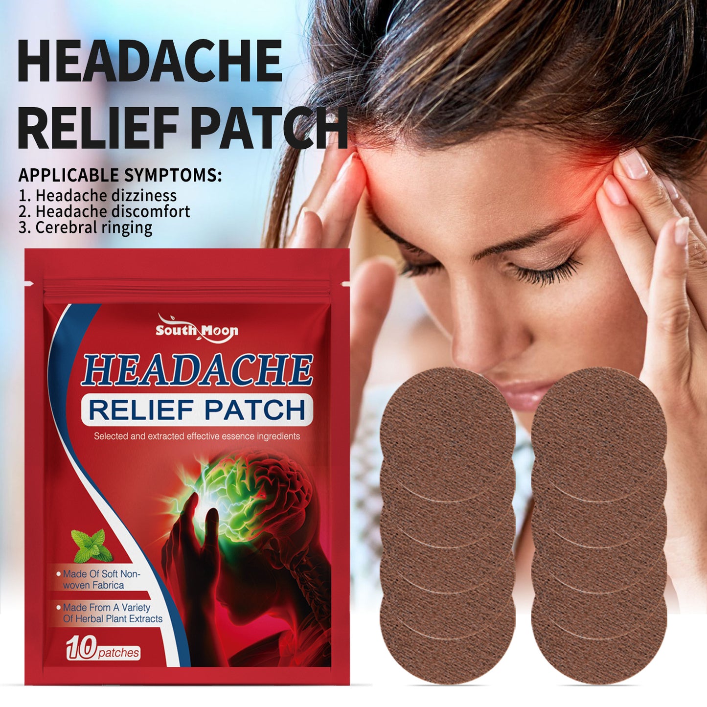 Herbal Headache Relief Patches ( 10 pcs )